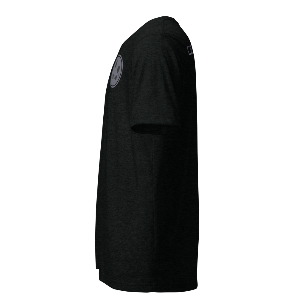 A black t-shirt featuring the 'EDIT.1' logo prominently displayed in white on the front. The fabric is soft and comfortable, ideal for casual wear. The striking contrast between the black shirt and white logo enhances the visual appeal, giving a modern touch to any outfit.