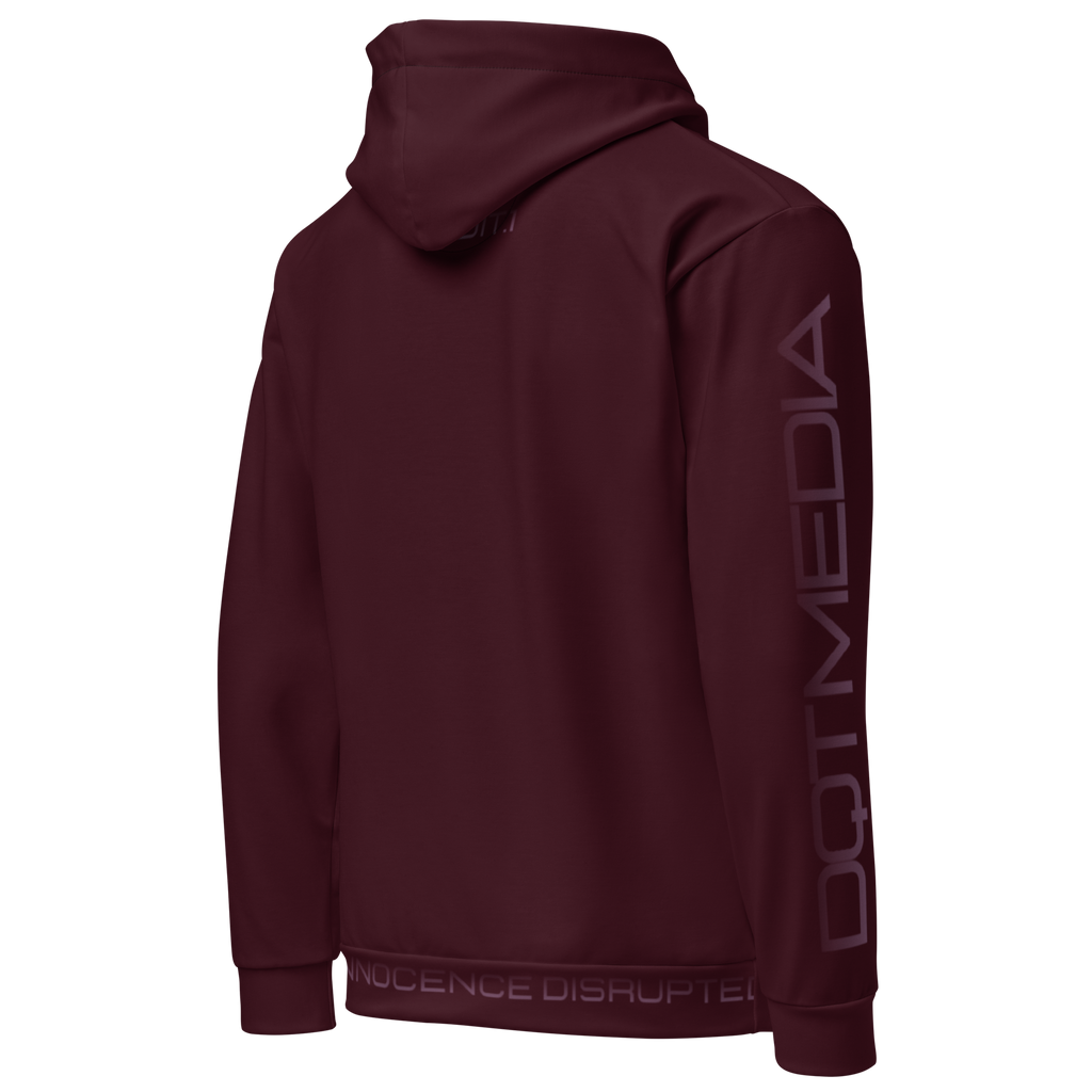 This burgundy hoodie showcases an eye-catching design, with the brand's logo prominently printed on both the back and the sleeve. The deep burgundy colour creates a cohesive and stylish backdrop, while the high-quality fabric ensures comfort and durability. The hood itself is perfectly shaped, providing both warmth and a fashionable look, making it ideal for casual outings or lounging at home. The ribbed cuffs and hem add a touch of structure, completing the overall aesthetic of this trendy and versatile