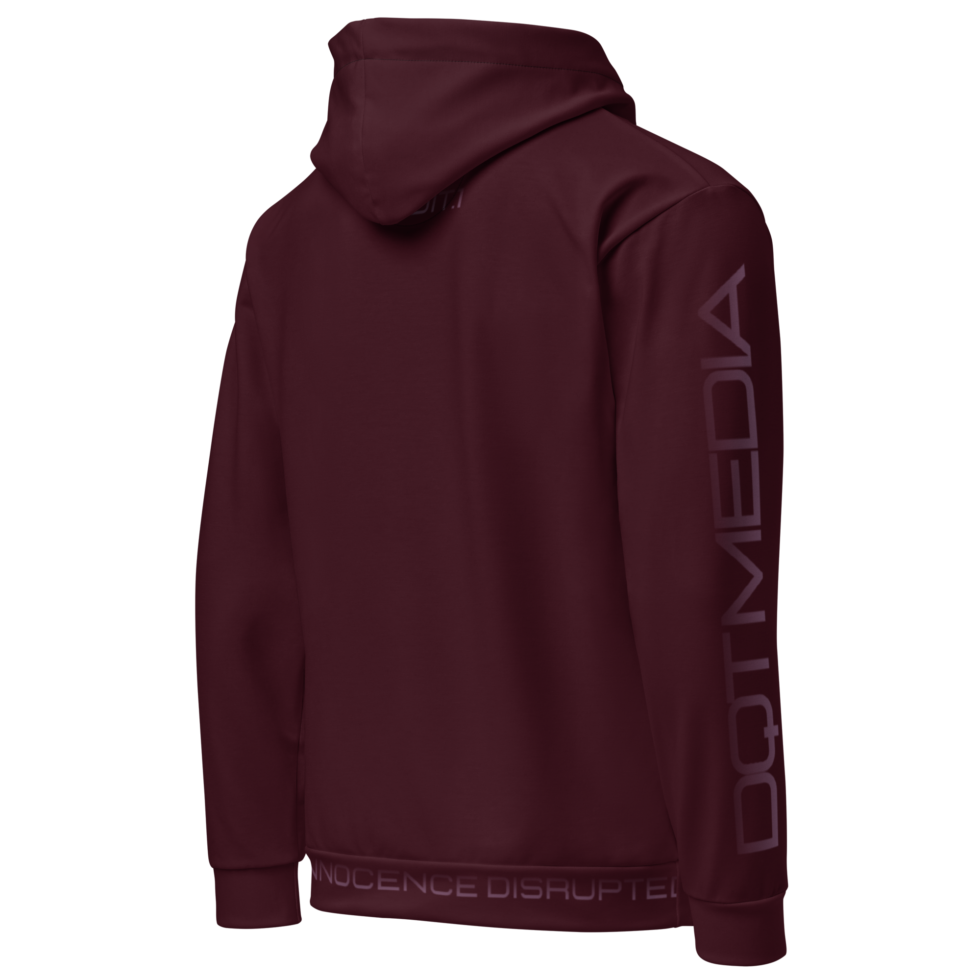 This burgundy hoodie showcases an eye-catching design, with the brand's logo prominently printed on both the back and the sleeve. The deep burgundy colour creates a cohesive and stylish backdrop, while the high-quality fabric ensures comfort and durability. The hood itself is perfectly shaped, providing both warmth and a fashionable look, making it ideal for casual outings or lounging at home. The ribbed cuffs and hem add a touch of structure, completing the overall aesthetic of this trendy and versatile