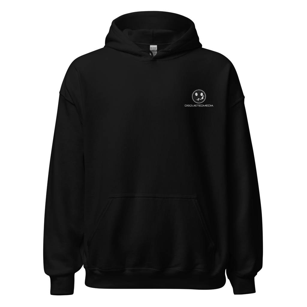 Unisex primum hoodie with a prominent logo on the chest, set against a soft burgundy background, showcases its sleek design and cosy appeal. Perfect for casual wear or layering! Front.