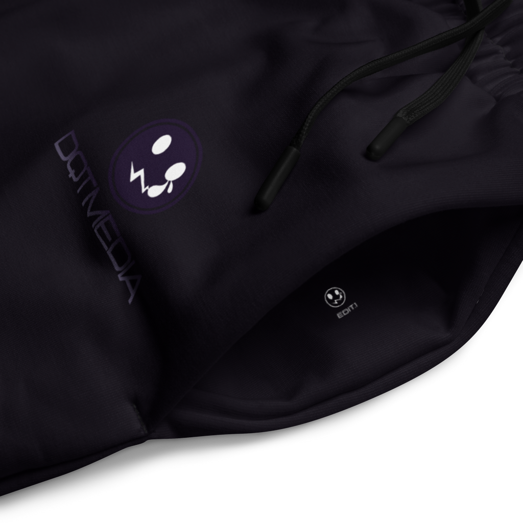 A pair of black wide-leg joggers featuring a prominent logo and accompanying text displayed against a crisp white background. The joggers are designed for both style and comfort, with a relaxed fit that allows for ease of movement, making them perfect for casual outings or lounging. The contrasting white graphic adds a bold touch, making these joggers a standout piece in any wardrobe.