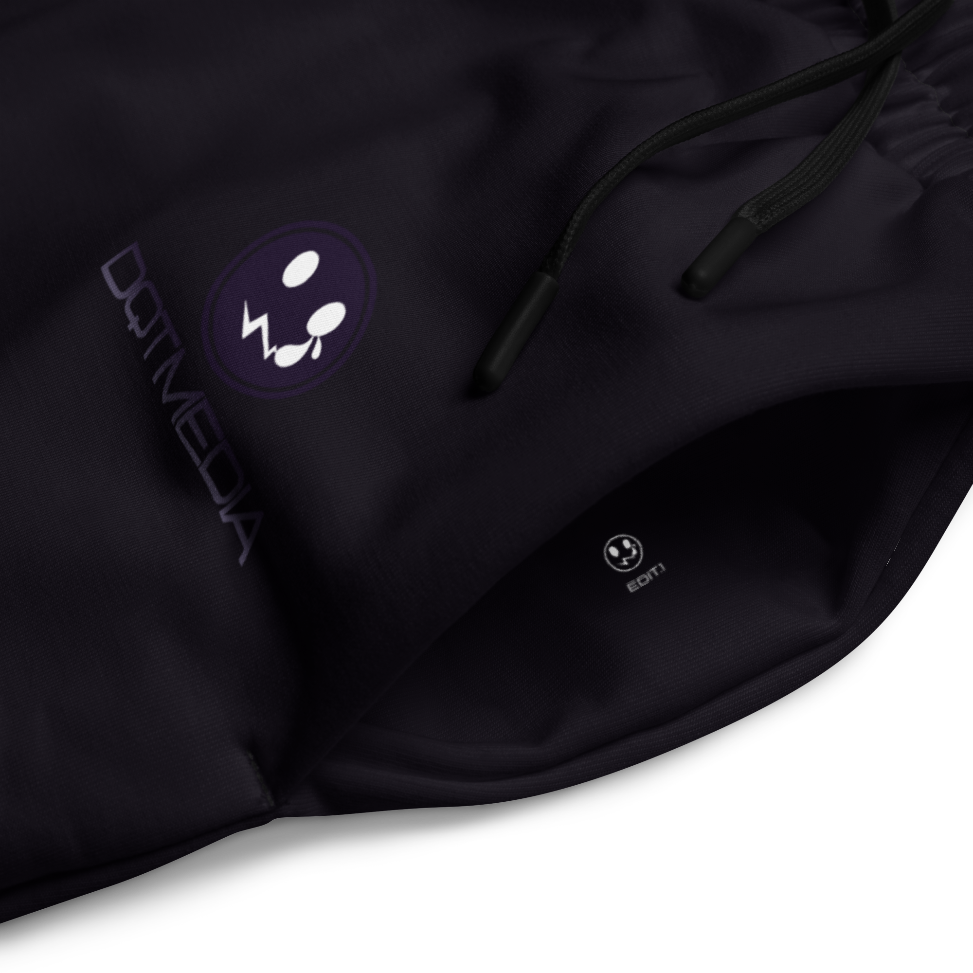 A pair of black wide-leg joggers featuring a prominent logo and accompanying text displayed against a crisp white background. The joggers are designed for both style and comfort, with a relaxed fit that allows for ease of movement, making them perfect for casual outings or lounging. The contrasting white graphic adds a bold touch, making these joggers a standout piece in any wardrobe.