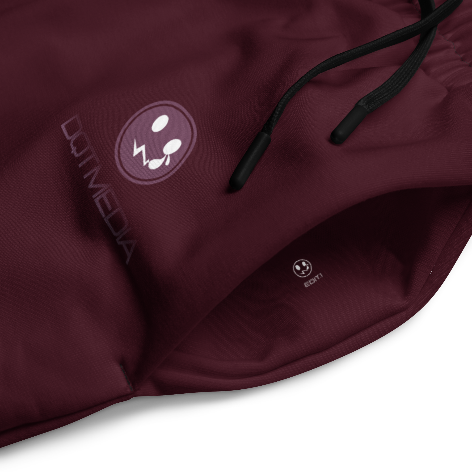 A pair of burgundy wide-leg joggers featuring a prominent logo and accompanying text displayed against a crisp white background. The joggers are designed for both style and comfort, with a relaxed fit that allows for ease of movement, making them perfect for casual outings or lounging. The contrasting white graphic adds a bold touch, making these joggers a standout piece in any wardrobe.