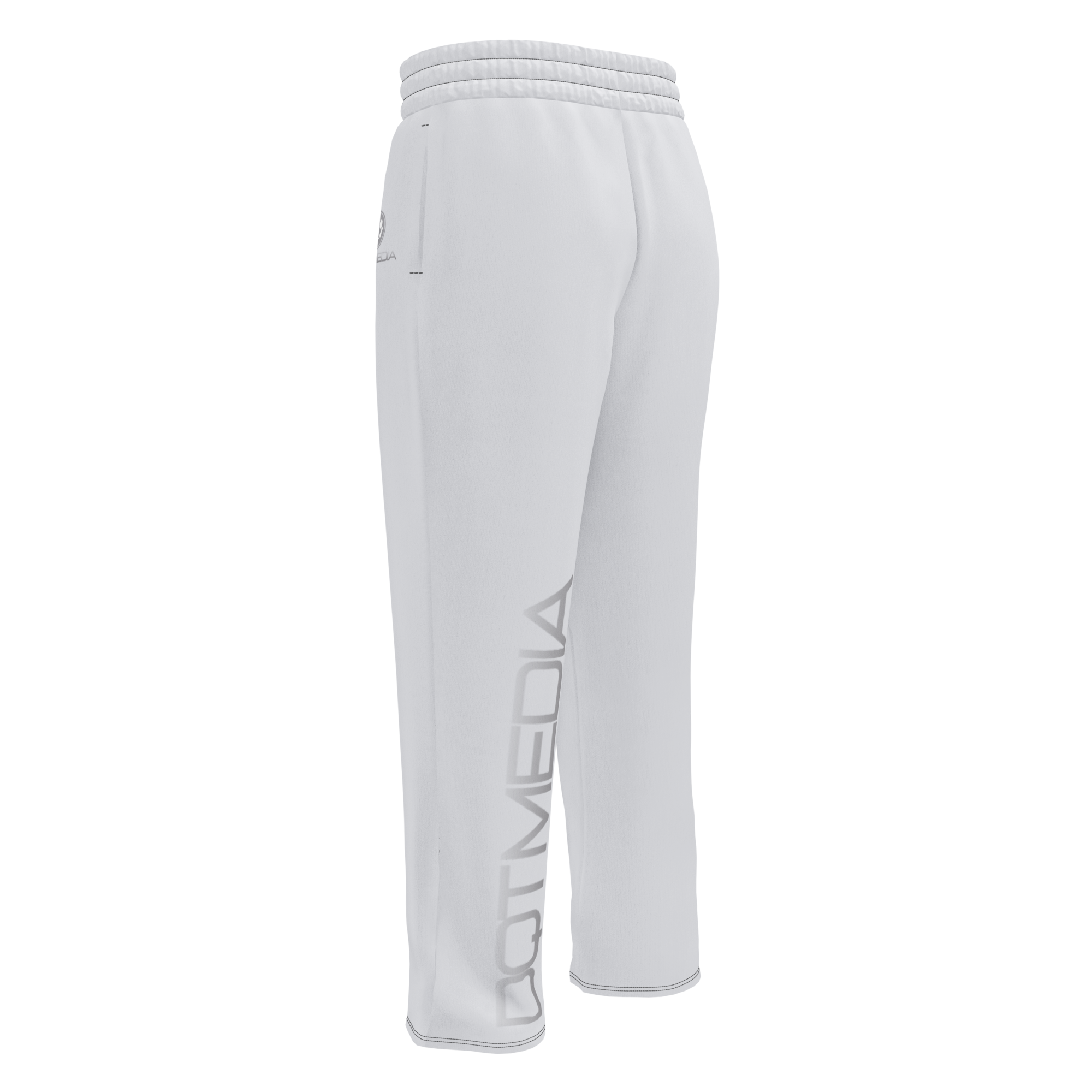 A pair of grey sweatpants displaying a prominent brand logo against a clean white background. The sweatpants are made from soft, breathable fabric, designed for comfort and style, suitable for casual wear or lounging at home. The logo enhances the overall look, adding a fashionable touch to any relaxed outfit.