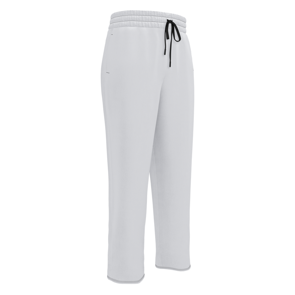 grey wide-leg joggers with a stylish logo on the side pocket, offering a trendy and comfortable fit.